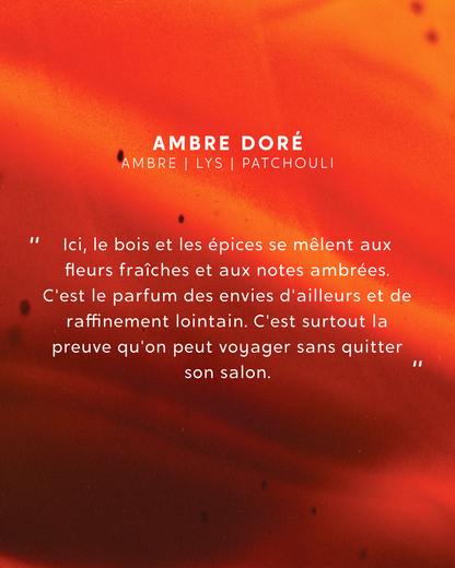 Trio bougies parfumées Ambre Doré